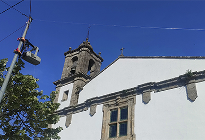 logotipo san telmo en iluminaci�n arquitectural personalizado